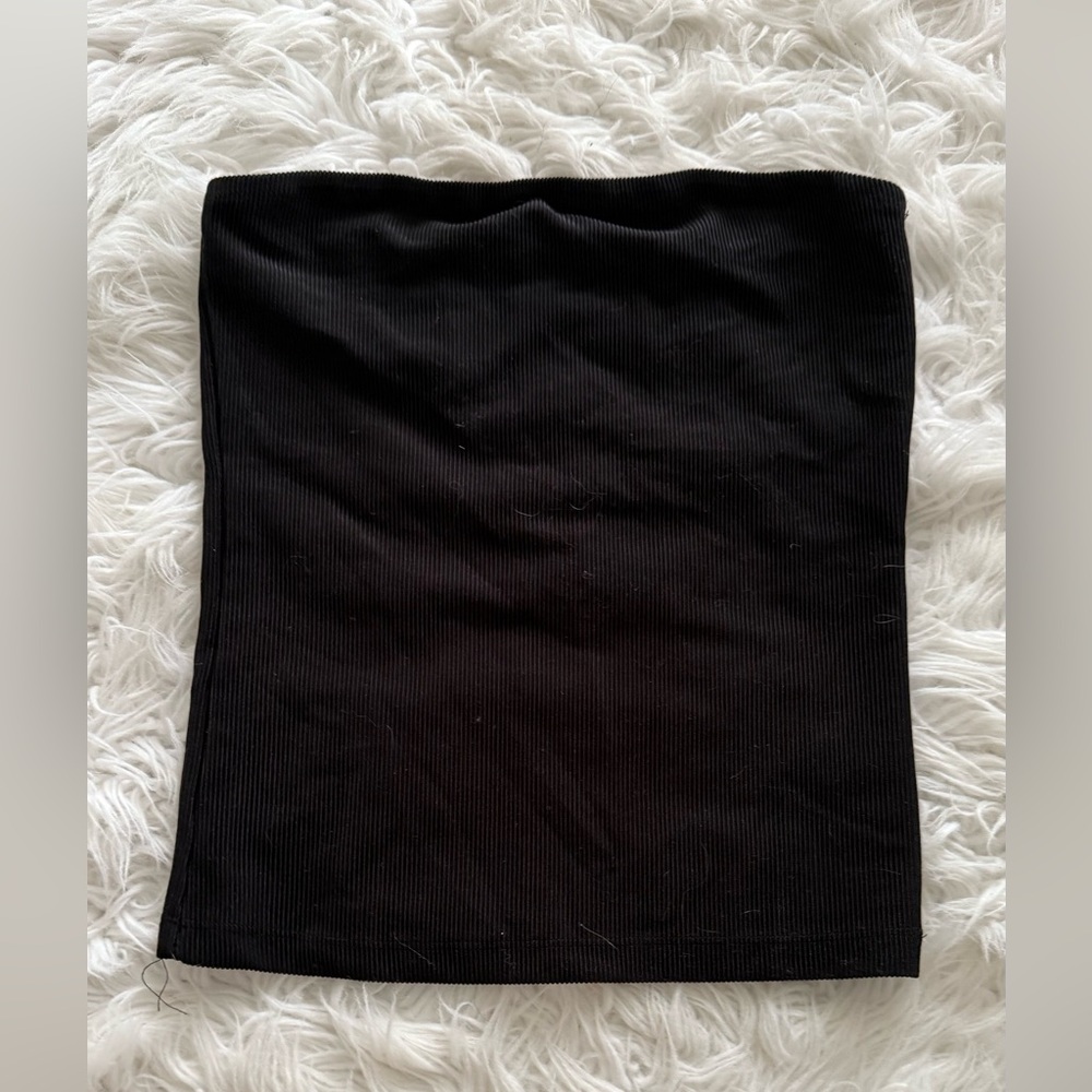 Fashion Nova Black Ribbed Tube Top